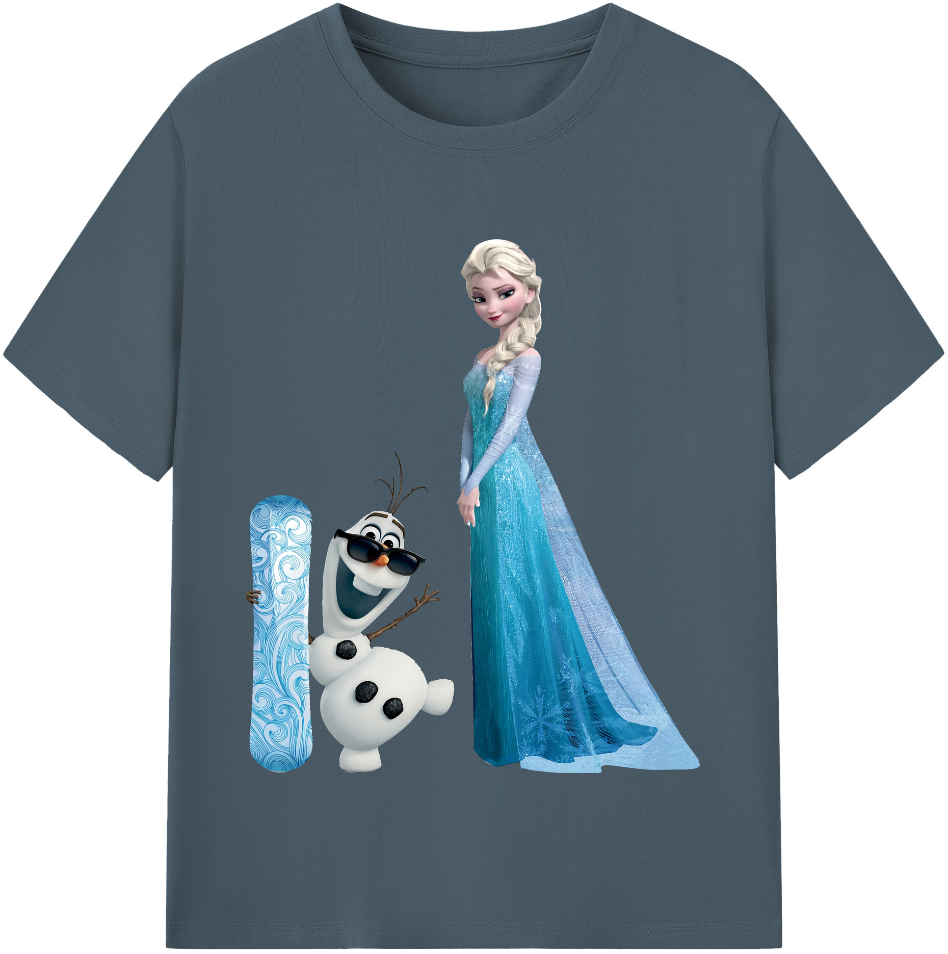 （画像用） アナと雪の女王 アンナ エルサ Frozen Anna Elsa 綿100％半袖Tシャツ（フロントプリント）